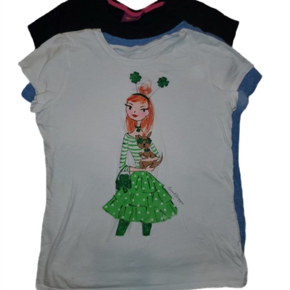 Girls Set of 4 Short Sleeve Tops || Large sz10 || EUC